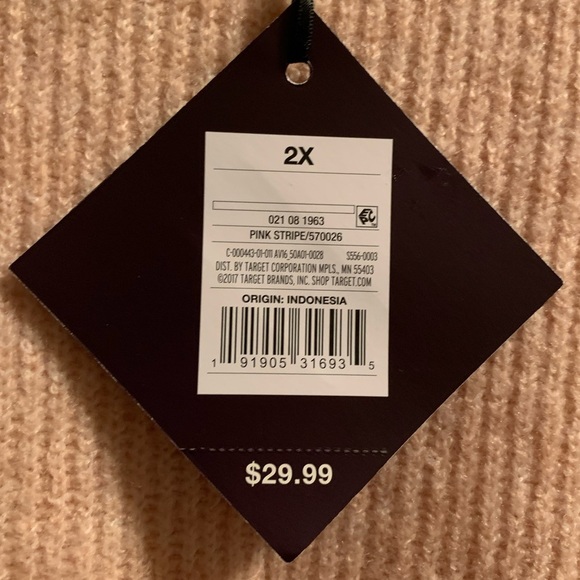 (2X)- NWT Ava & Viv Women's Striped Crewneck Sweater - Picture 8 of 9